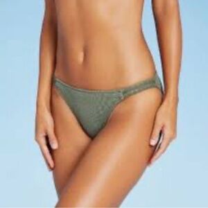 Xhilaration Olive Green Textured Bikini Bottom